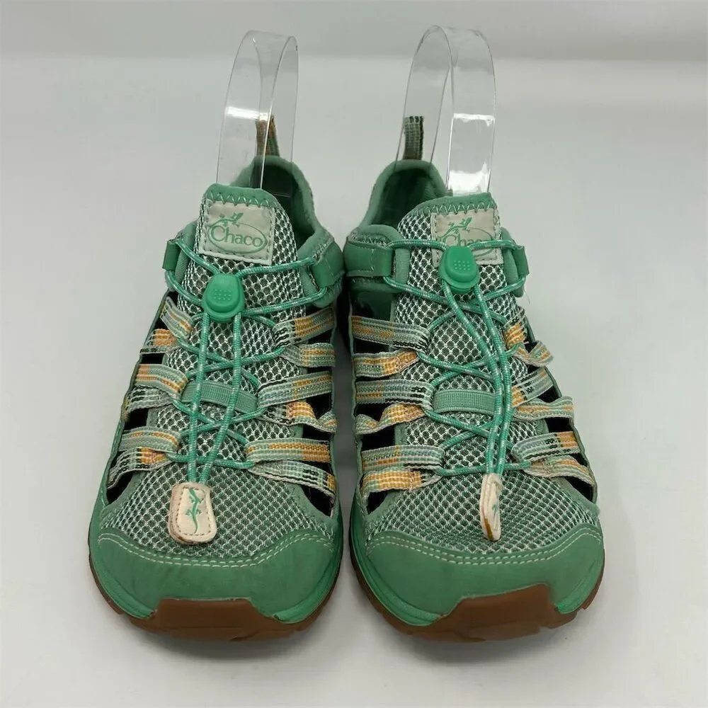 Chaco Kids' Waterproof Hiking Sandals Bright Green Size 4 Closed Toe Summer